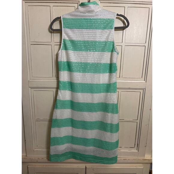 Sail To Sable size XS mint green & white sequined dress - Picture 3 of 4